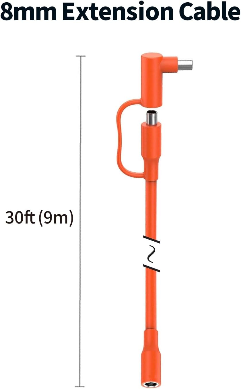 Tonton 30FT 9M 8mm Extension Cable 14AWG for Solar Generators, DC7909 