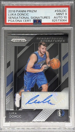 2018 Prizm Luka Doncic Sensational Signatures #SSLDC Rookie Auto PSA 9 Auto 10
