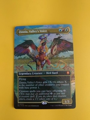 Zinnia, Valley's Voice. BLC 0004 Mythic FOIL Bird Bard MTG Karte.