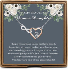 Bonus Daughter Gift from Step Mom Dad, to My Stepdaughter Necklace Gift