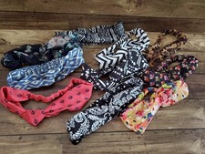 Lot of 10 Knotted Headbands Women Girls Floral Stripe Wide Boho Hair Accessory