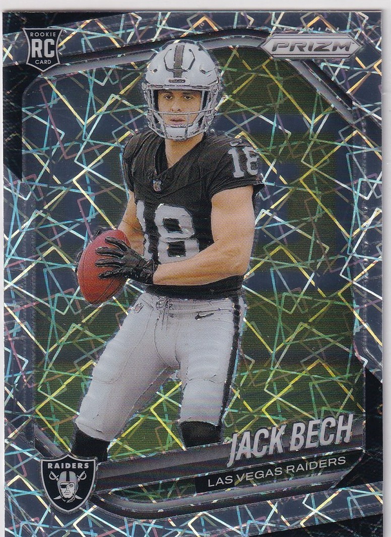 2025 Prizm Jack Bech #346 Lazer Prizm (RC) Las Vegas Raiders