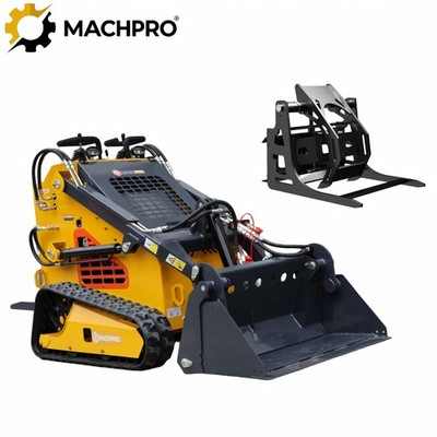 Mini Skid Steer Loader 24HP 4-in-1 Bucket 3-Stage Pump Hydraulic System 3 pumps