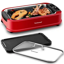 Indoor Smokeless Grill, 1500W BBQ Grill with Temperature Control, Korean Gril...