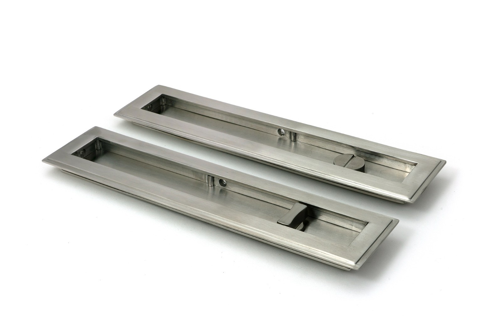 From The Anvil 52500 Satin SS (316) 250mm Art Deco Rectangular Pull Privacy Set