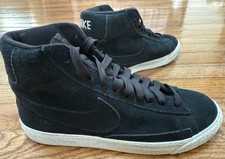 Nike Blazer Mid Black/White Suede Shoes Kids 6Y