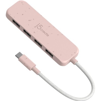 Port USB-C Hub, Pink USB-A Adapter, 10Gbps SuperSpeed, Eco-Friendly
