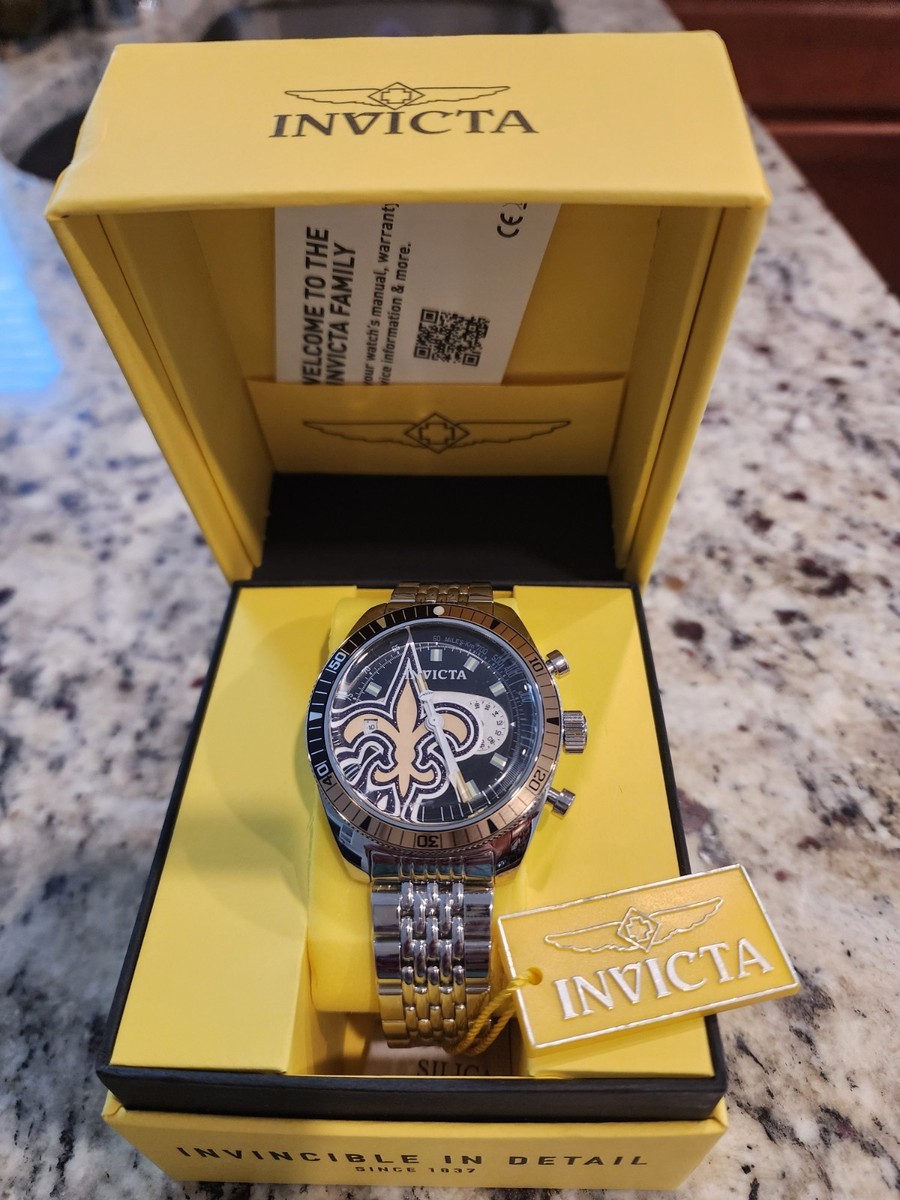 Invicta NFL New Orleans Saints (42156) 51mm Quartz Watch Black Gold W/ Box NEW INVICTA WATCH NFL NEW ORLEANS SAINTS 42156 51MM PC21  main image 3