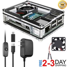 Raspberry Pi 3 B Case with Fan Cooling Pi 3B Case with 3 Pcs Heat-Sinks 5V
