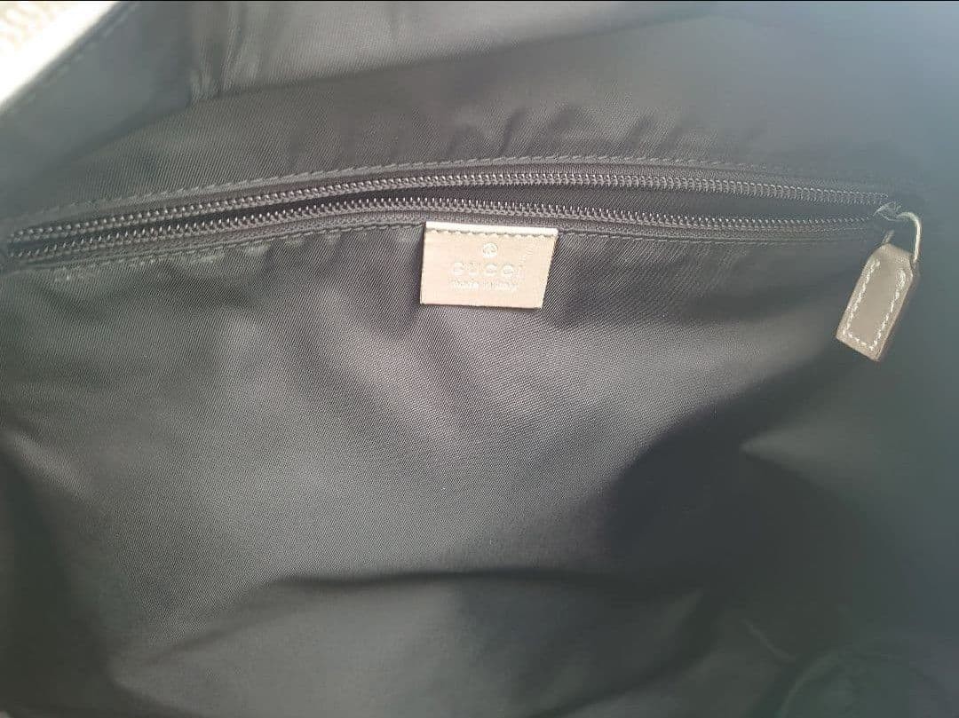 GUCCI GG Leather Tote Bag Gray Large Unisex Authentic Excellent Condition thumbnail 10