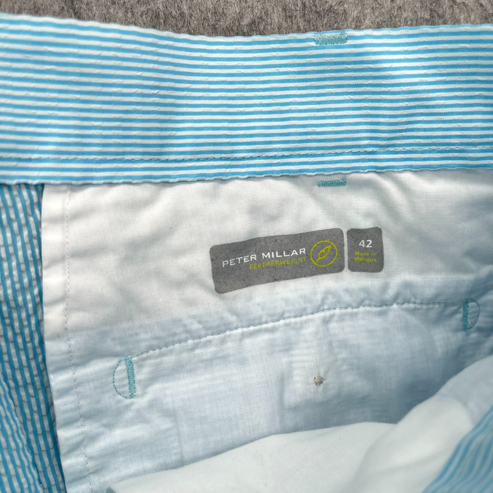 Peter Millar Current Blue Striped Seersucker Perf… - image 7