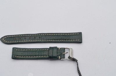 BREITLING LEDER ARMBAND 15MM 15-14 MIT DORNSCHLIESSE NEU UNGETRAGEN GRÜN 132X