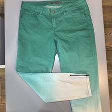 PRANA Jett Green White Ombr  Ankle Skinny Jeans 4/27
