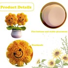 Sunflower Crochet Flower Potted Handmade Knitting Flowers Home Decoration