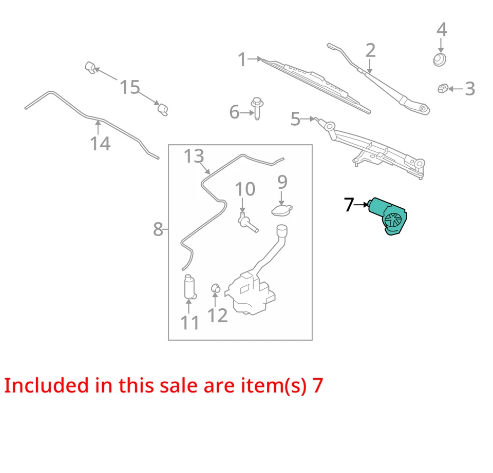 2018 Ford FLEX Front Windshield Wiper Motor OEM 620-00980 Used 153K Miles - Image 3 of 4