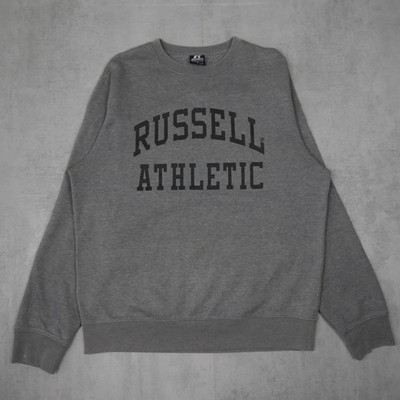Russell Athletic Sweatshirt Herren L Grau Collegiate 90s Logo Streetwear