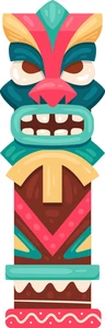 Tiki Totems Polynesian Culture Self Adhesive Vinyl Sticker