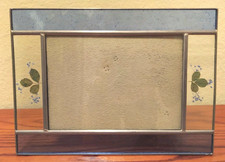 Vintage Pressed Dried Flowers Stained Glass Picture Photo Frame for 5 X 7 pic