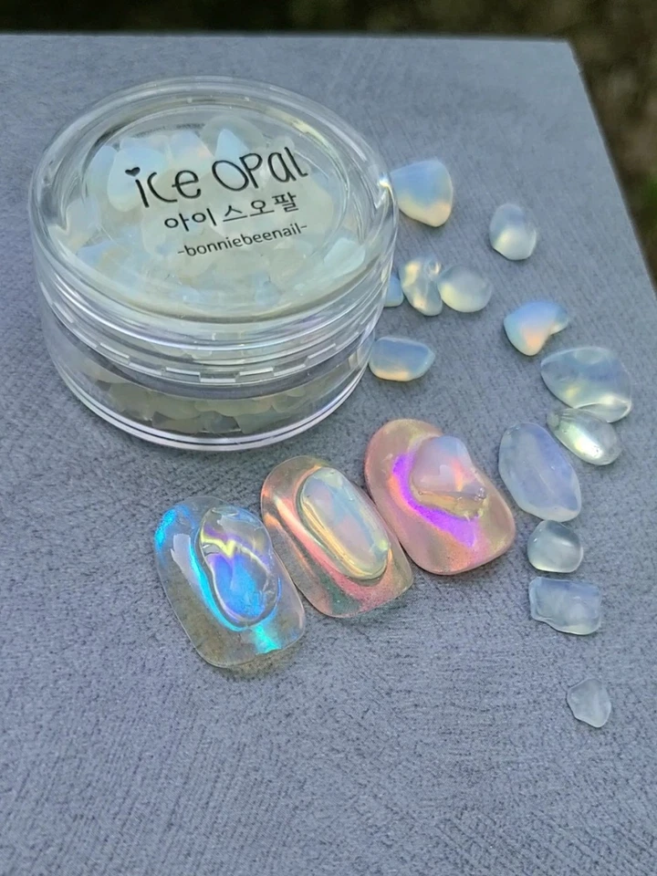 Nail Bonnie B Aloha Blue Aurora poudre verre brillant effet chrome irisé - Photo 2/4