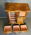 Jewelry Armoire Box Wooden W/ 3 Drawers Ring Holder & Necklace Carousel — photo 7