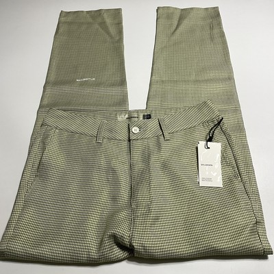 STUDENTS Golf Brand Sage White Hounds tooth Pants 34x33 Performance NWT
