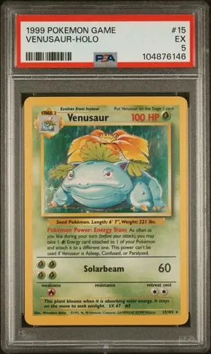 1999 Pokemon Base Set Unlimited #15 Venusaur Holo PSA 5