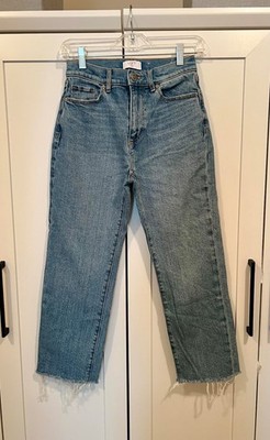 LOFT 24 Petite High Rise Straight Cropped Jeans