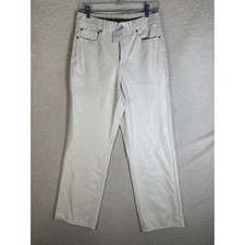 NEW American Eagle Pants Womens 8 29x28 White Faux Leather Curvy Super High Rise