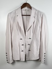 Free People Jacket Linen Blend Military Style Blazer Women's Small Preppy City