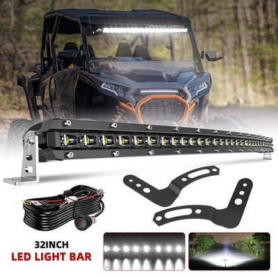 For Polaris RZR XP 1000 900 Roof Curved 32'' LED Light Bar Flood Spot Combo Wire