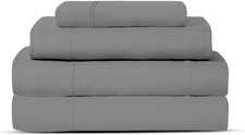 Luxury 600 Thread Count Dark Grey Twin XL Bedding Set with Extra Fitted Sheet