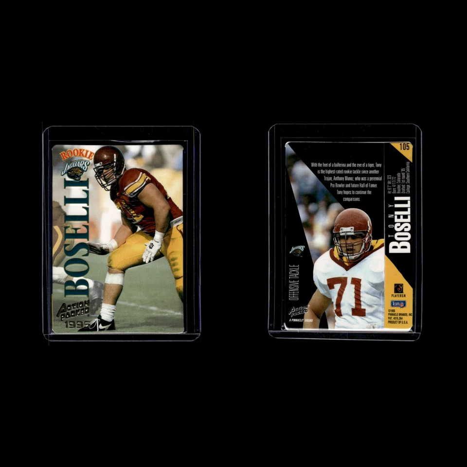 Tony Boselli Rookie #105 1995 Action Packed Jacksonville Jaguars Football Card - Image 3 of 3