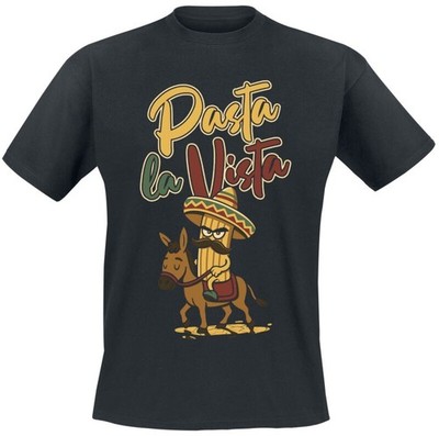 Tierisch T-Shirt Herren Pasta La Vista schwarz Funartikel, Nachhaltigkeit