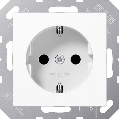 Jung A1520BFKIWW SCHUKO-Steckdose Safety+ Serie AS/A alpinweiß