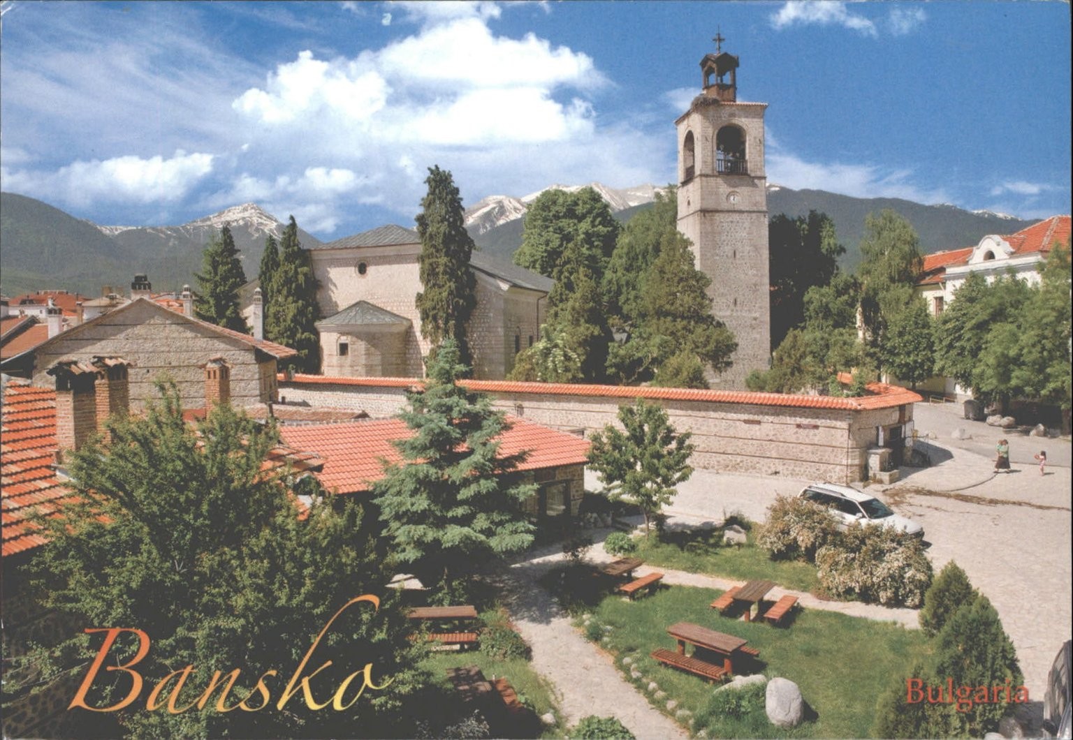 Bansko Bulgaria Church Bell Tower Pirin Mountains Postcard 2010 Posted