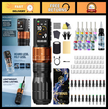 Wireless Tattoo Gun Kit - Pen Style, 20 Cartridges, 2300mAh Battery, 7 Stroke Se
