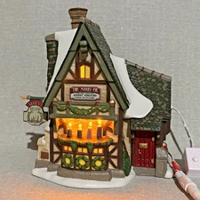 Dept 56 Dickens Christmas Village House Shop The Merry Fir Advent Wreaths VIDEO