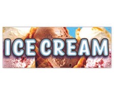 ICE CREAM CLEARANCE BANNER Advertising Vinyl Flag Sign INV FOOD DESSERT DRINKS