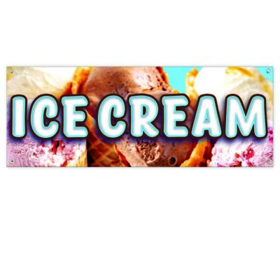 ICE CREAM CLEARANCE BANNER Advertising Vinyl  Flag Sign INV FOOD DESSERT DRINKS