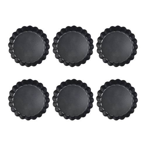 6Stk 4in Antihaft Runde Karbonstahl Pie Ofen Backform Tortenform Quiche Pfanne - Bild 18 von 24