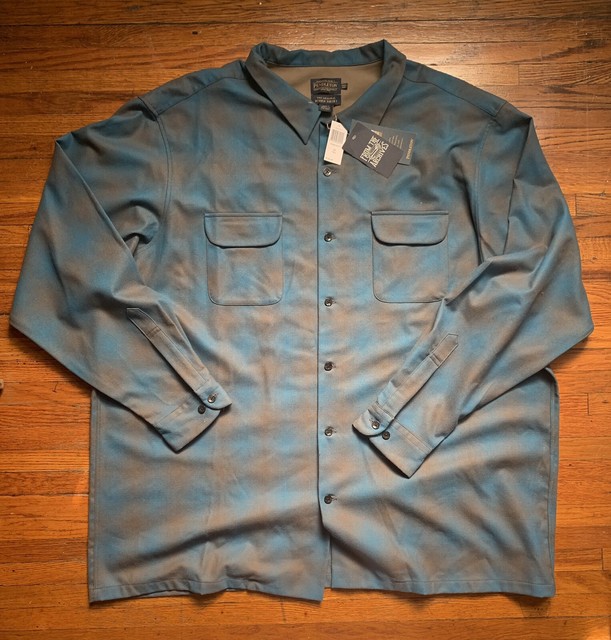 Mens Pendleton Wool Board Shirt 4xl Tall 4xlt Blue Gray for sale online