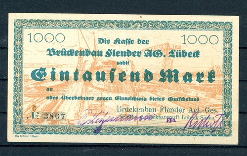 Brückenbau Flender A.G. Lübeck 1000 Mark ................................2/22612