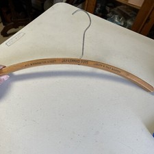 Vintage 40s 50s Jay-Lennad Furs Wooden Coat Hanger Boston Mass Washington St.
