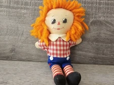 Vintage Knickerbocker Raggedy Andy Small Mini Plush Rag Cloth Doll 1970s 6"