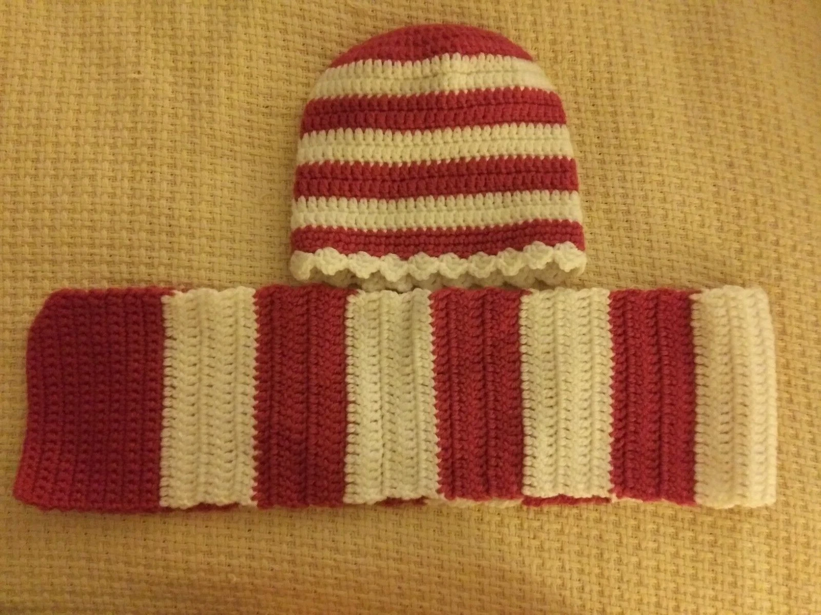 Kids Handmade Knit Hat and Scarf Set Magenta