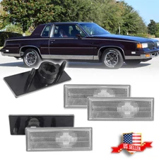 4PCS Clear Front & Rear Side Marker Light Lens For 81-88 Oldsmobile Cutlass 442