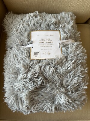 Pottery Barn Teen Recycled Super Fluffy Duvet Cover Twin/Twin XL Stone Gray NEW