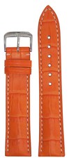 22mm RIOS1931 for Panatime Orange - New Orleans Leather Watch Band w Gator Print