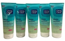 5 Pack: Clean Clear Oil-Free Deep Action Exfoliating Facial Cleanser 7 oz