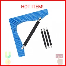 BEADNOVA Bed Sheet Straps 4 Pcs Bed Sheet Holders Fitted Sheet Clips Adjustable 